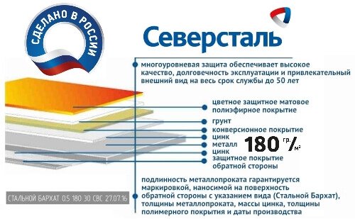 Характеристики стали с покрытием Стальной Бархат (Россия)